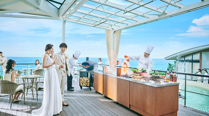 海を望む指帆亭の婚礼料理